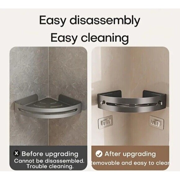 2 PCS (Shower Shelves)-(Bathroom Storage Rack)-(Plastic)-(Black)-(New)-$15.00 - Picture 3 of 11